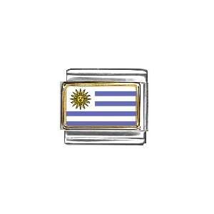 Uruguay Flag Italian Charm Bracelet Link