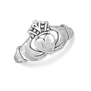 925 Sterling Silver Oxidized Claddagh Ring  