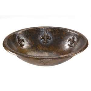   Fleur De Lis Self Rimming Hammered Copper Sink in Oil Rubbed Bronze