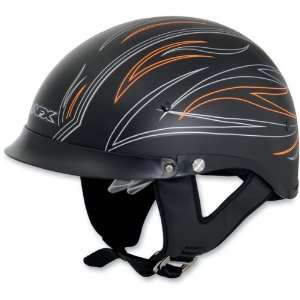  AFX FX 200 Pinstripe Helmet   Medium/Flat Black w/ Orange 