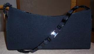 SALVATORE FERRAGAMO Black Nylon Mini Shoulder Handbag With Chain Link 