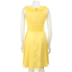 Tahari ASL Womens Yellow Chiffon Dress  Overstock