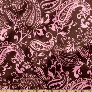   Satin Paisley Brown/Hot Pink Fabric By The Yard: Arts, Crafts & Sewing