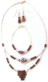Navajo UNAKITE & SILVER necklace bracelet earring set  