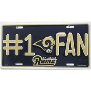  St. Louis Rams NFL #1 Fan License Plate Tag: Sports 