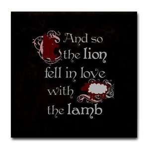  Twilight Lion and Lamb Twilight Tile Coaster by  