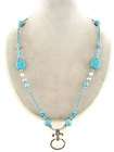   CRYSTALS BEADING TURQUOISE 22 INCH PENDANT HOLDER ID OR EYEGLASS