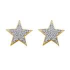 Sea of Diamonds 1/4 Carat Diamond 10k Yellow Gold STAR Stud Earrings