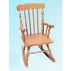   Honey finish wood colonial kids size rocking chair with spindle back