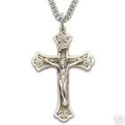EE Large 1 1/8 in. Sterling Silver Crucifix Cross Necklace Engraving 