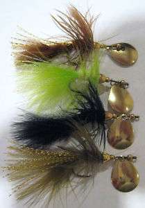 Trout Lures Spinners Woolly Bugger Spin 4pc Wet Flies  