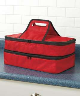 Red Two tier Expandable Hot/Cold Food Carriers wipe clean polyester 