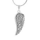 Jewelry Adviser necklaces Sterling Silver CZ Angel Wing Necklace