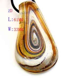 G3365 Murano Lampwork Glass Leaf Bead Necklace Pendant  