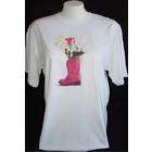 CCLAIR Ladies Western Cowgirl Pink Boot Rose T shirt Clothing XXL 2X