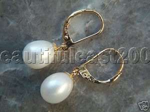 lovely natural 8 9mm white drop pearl earrings  