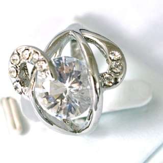   Size 8 Adorable White Topaz Gemstone 10K GP CZ Cooktail Ring Handmade