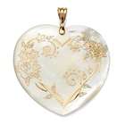 PalmBeach Jewelry Heart Mother of Pearl Pendant