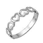 Jazzy Jewels Sterling Silver Alternating Open Hearts Band Ring Size 8
