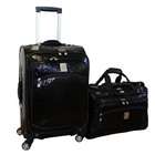  Jenni Chan Bows Black 2 piece Carry on Spinner Luggage 