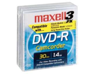 DVD R Blank Media for Camcorder, 2 pk.  Maxell Computers & Electronics 