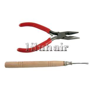 Straight Plier and A Needle for Human Hair Extensions  