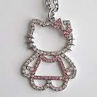 Hello Kitty Necklace Crystal Pink Bow Body New n117