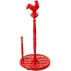 Anchor Hocking Red Cast Iron Rooster Paper Towel Stand