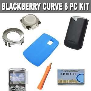  OEM Blue Skin + OEM Leather Pocket Pouch + Blackberry Trackball 