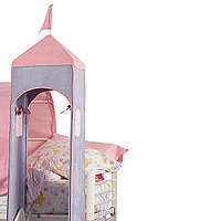 Princess Castle Twin Size Tent Bunk Bed with Slide   Powell   Toys 