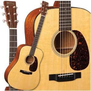  D 18 Acoustic Guitar with Hardshell Case Musical 