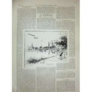  1891 Footbridge Richmond Duke York River Bridge Print 
