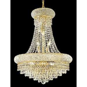  Design 14 Light 26 Gold or Chrome Chandelier Dressed with European 