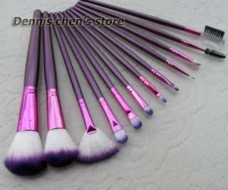 12PCS PRO purple make up kit makeup brushes makeup brush set with roll 