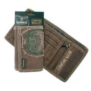  Guinness Canvas Wallet Featuring Wings Design Harp & 1759 Logo 