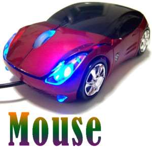 USB 3D Red Car Shape Optical Mouse Internet Mice for PC  