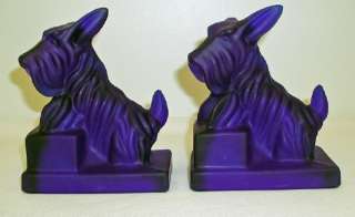 Frosted Cobalt Blue Scotty Dog Bookends (Pair)  