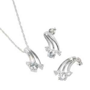  925 Silver Evening Pendant & Earring Set by TOC Jewelry