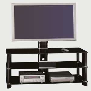   Wood Plasma TV Stand in Black with Swivel TV Mount Furniture & Decor