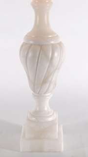 27 High Classic Carved White Alabaster Traditional Table Lamp  