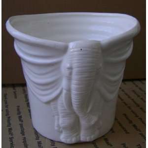  Porcelain Elephant Flower Plant Pot   7 1/2 inches in 