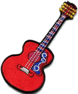 Guitar acoustic flamenco musical instrument applique iron on patch new 