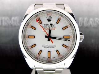 ROLEX OYSTER PERPETUAL MILGAUSS WHITE DIAL   116400 WO  