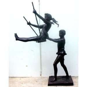   Galleries SRB96051 Boy and Girl on Swing   Bronze