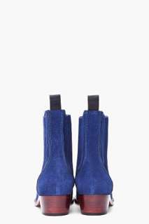 Marc By Marc Jacobs Blue Suede Chelsea Boots for women  