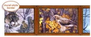 Wildlife Gallery Mural Style Pre Pasted Wall Border  