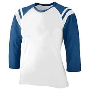  Custom Augusta Sportswear Girls Legacy Tees WHITE/ ROYAL 