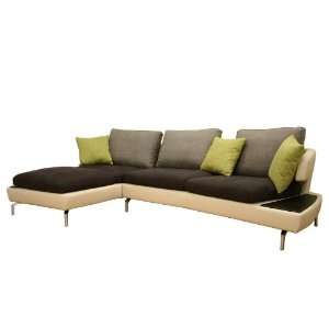  2pc L Shaped Sectional Sofa in Multi Hued Twill Fabrics 