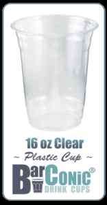 Case   BarConic® 16oz Clear Plastic Cups, Drinkware  