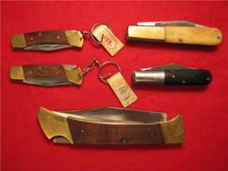 Vintage Lot Of 5 Knives   Pakistan   Wood & Brass   Bone Handle (Old 